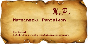 Marsinszky Pantaleon névjegykártya